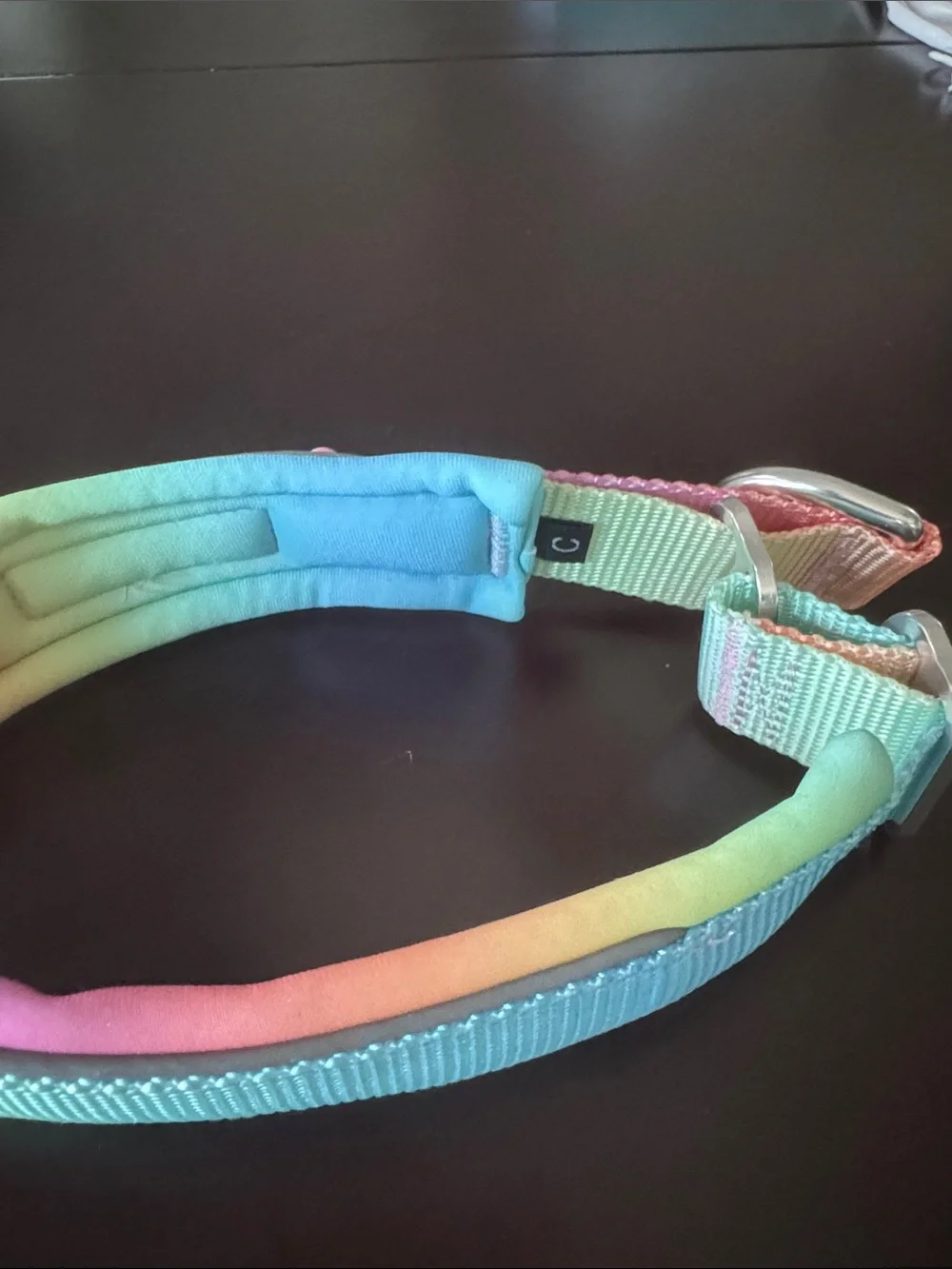 Spark Paws Pink & Blue Gradient Reflective Dog Collar size C